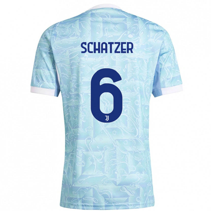 Danxen Niño Camiseta Eva Schatzer #6 Azul Cielo Amarillo 2ª Equipación 2025/26 La Camisa México