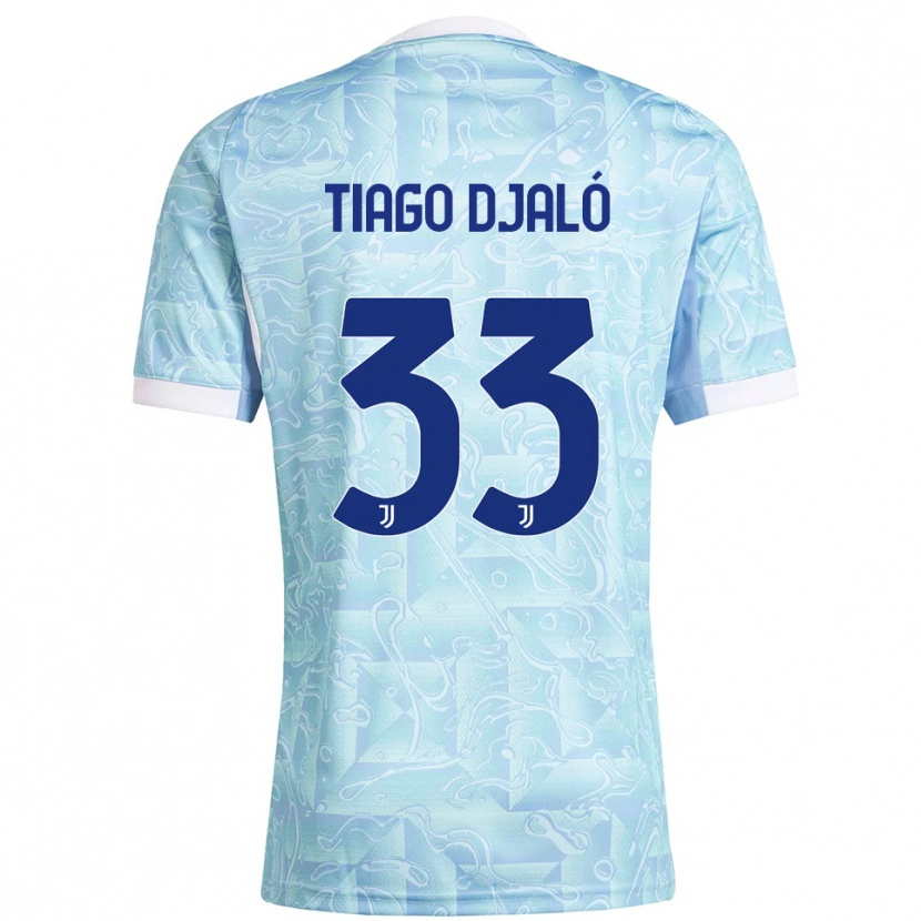 Danxen Niño Camiseta Tiago Djaló #33 Azul Cielo Amarillo 2ª Equipación 2025/26 La Camisa México