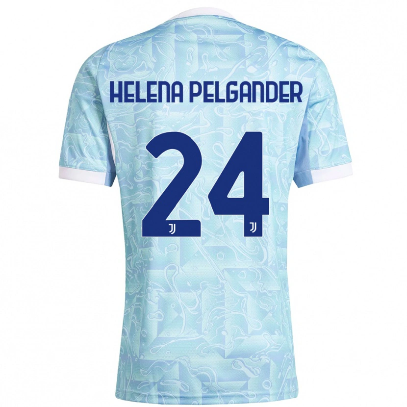 Danxen Niño Camiseta Elsa Helena Pelgander #24 Azul Cielo Amarillo 2ª Equipación 2025/26 La Camisa México