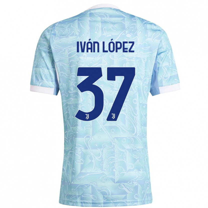 Danxen Niño Camiseta Iván López #37 Azul Cielo Amarillo 2ª Equipación 2025/26 La Camisa México