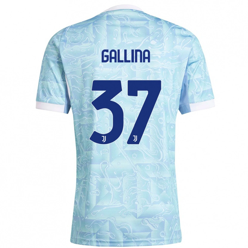 Danxen Niño Camiseta Arianna Gallina #37 Azul Cielo Amarillo 2ª Equipación 2025/26 La Camisa México
