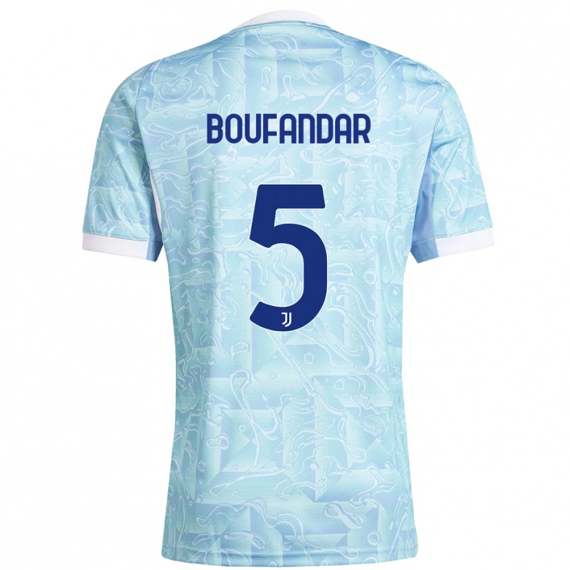 Danxen Niño Camiseta Adam Boufandar #5 Azul Cielo Amarillo 2ª Equipación 2025/26 La Camisa México