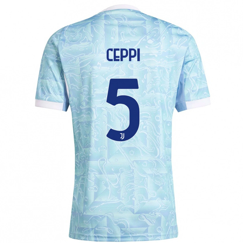 Danxen Niño Camiseta Paolo Ceppi #5 Azul Cielo Amarillo 2ª Equipación 2025/26 La Camisa México