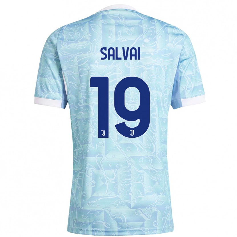 Danxen Niño Camiseta Pietro Salvai #19 Azul Cielo Amarillo 2ª Equipación 2025/26 La Camisa México
