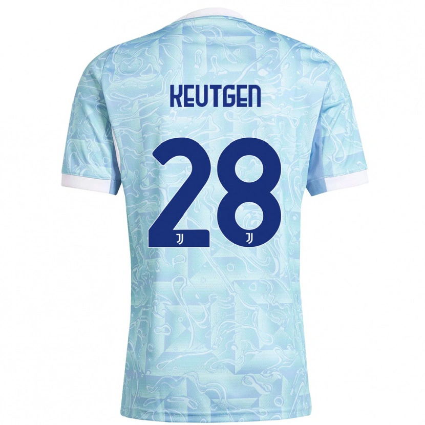Danxen Niño Camiseta Enzo Keutgen #28 Azul Cielo Amarillo 2ª Equipación 2025/26 La Camisa México