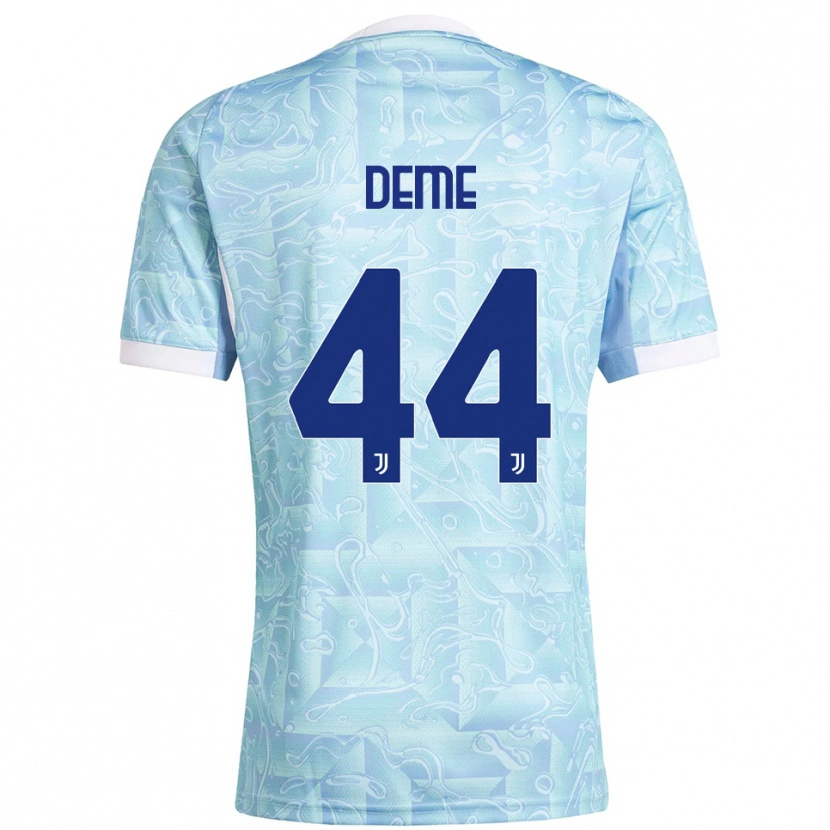 Danxen Niño Camiseta Serigne Deme #44 Azul Cielo Amarillo 2ª Equipación 2025/26 La Camisa México