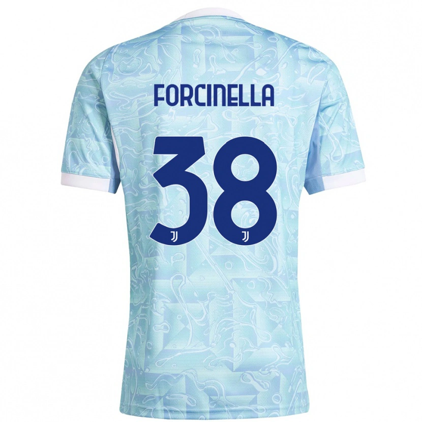 Danxen Niño Camiseta Camilla Forcinella #38 Azul Cielo Amarillo 2ª Equipación 2025/26 La Camisa México
