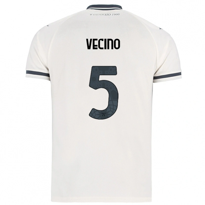 Danxen Niño Camiseta Matías Vecino #5 Blanco Marino 2ª Equipación 2025/26 La Camisa México