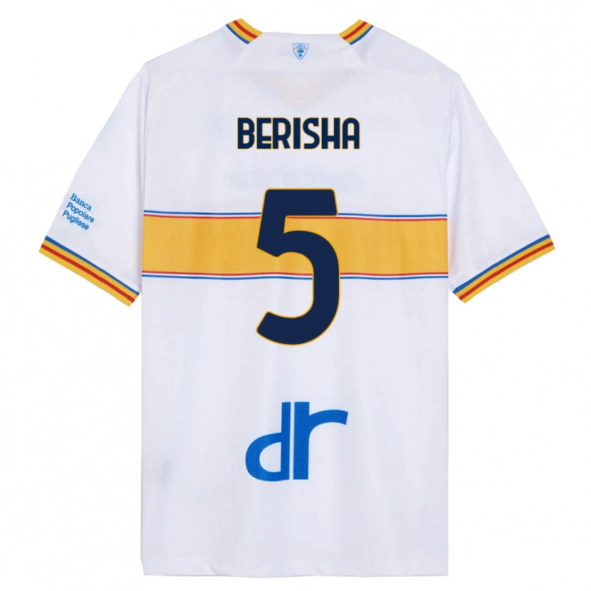 Danxen Niño Camiseta Medon Berisha #5 Blanco Amarillo 2ª Equipación 2025/26 La Camisa México