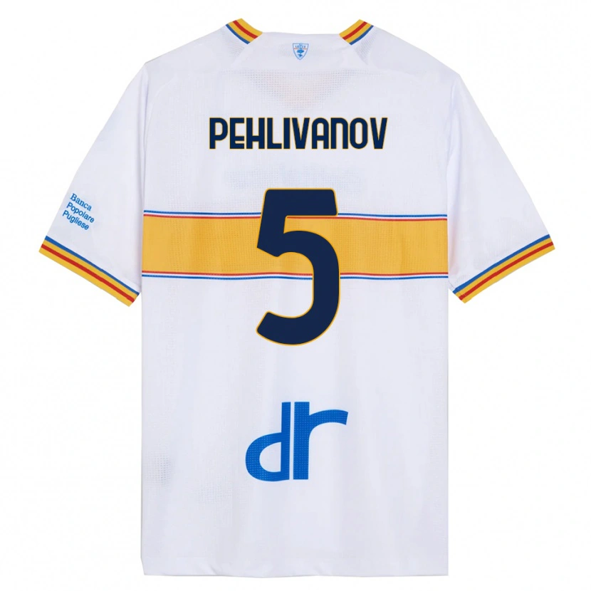 Danxen Niño Camiseta Cristian Pehlivanov #5 Blanco Amarillo 2ª Equipación 2025/26 La Camisa México