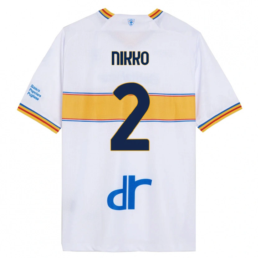 Danxen Niño Camiseta Jimi Nikko #2 Blanco Amarillo 2ª Equipación 2025/26 La Camisa México