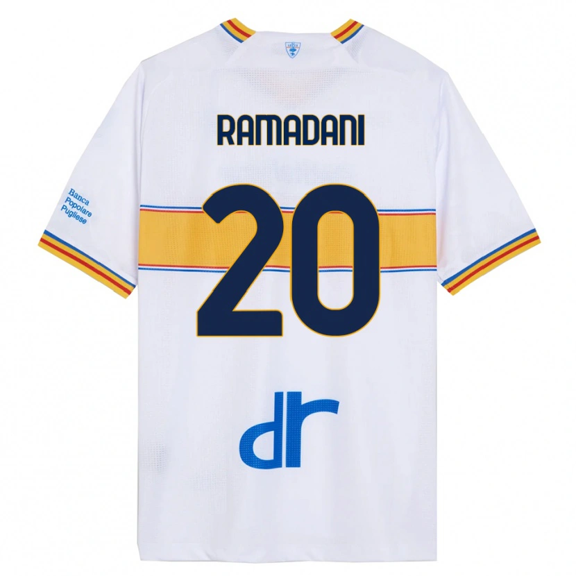 Danxen Niño Camiseta Ylber Ramadani #20 Blanco Amarillo 2ª Equipación 2025/26 La Camisa México