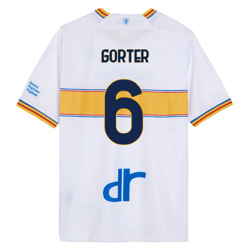 Danxen Niño Camiseta Olaf Gorter #6 Blanco Amarillo 2ª Equipación 2025/26 La Camisa México