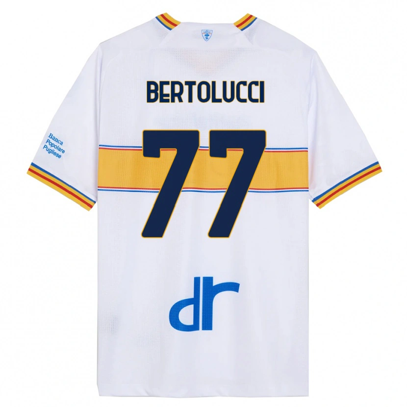 Danxen Niño Camiseta Sandro Bertolucci #77 Blanco Amarillo 2ª Equipación 2025/26 La Camisa México