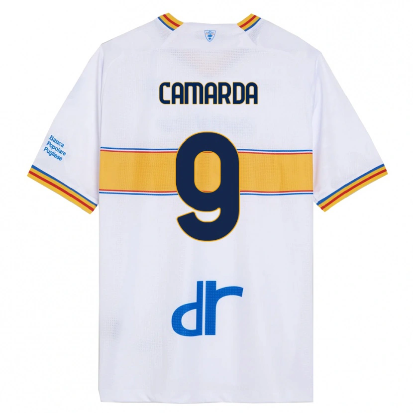 Danxen Niño Camiseta Francesco Camarda #9 Blanco Amarillo 2ª Equipación 2025/26 La Camisa México