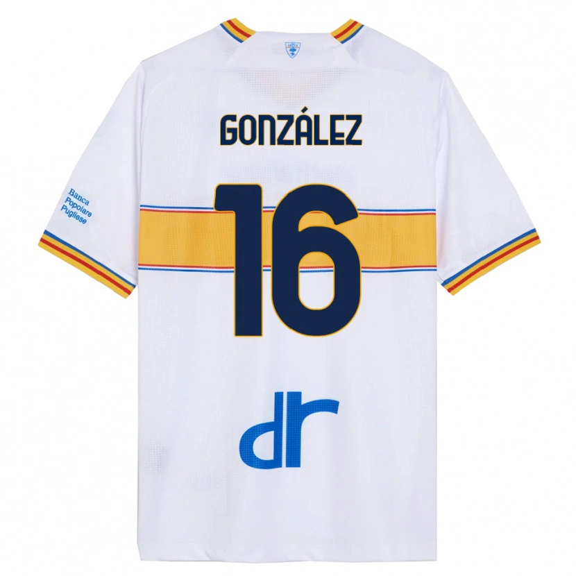 Danxen Niño Camiseta Joan González #16 Blanco Amarillo 2ª Equipación 2025/26 La Camisa México
