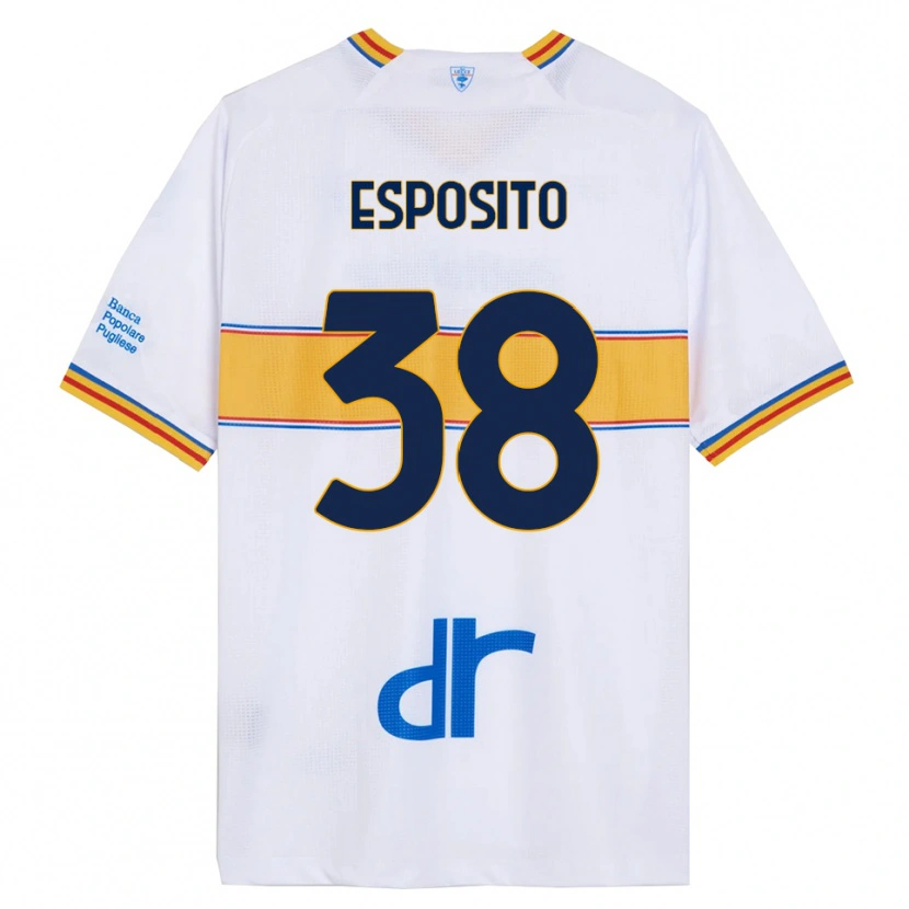 Danxen Niño Camiseta Pasquale Esposito #38 Blanco Amarillo 2ª Equipación 2025/26 La Camisa México