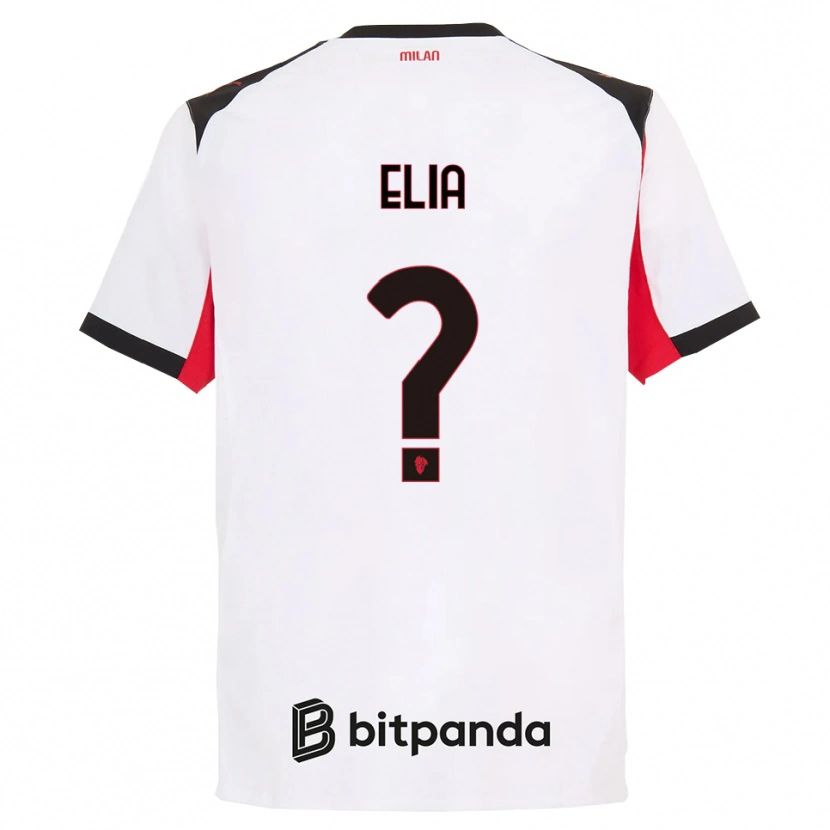 Danxen Niño Camiseta Emanuele Elia #0 Blanco Negro 2ª Equipación 2025/26 La Camisa México