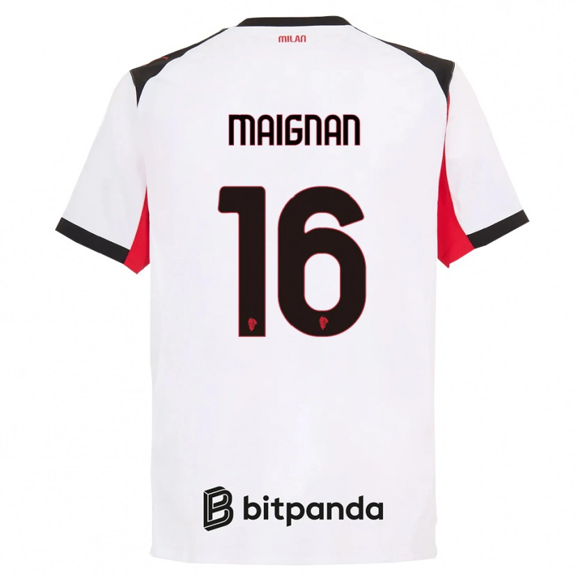 Danxen Niño Camiseta Mike Maignan #16 Blanco Negro 2ª Equipación 2025/26 La Camisa México