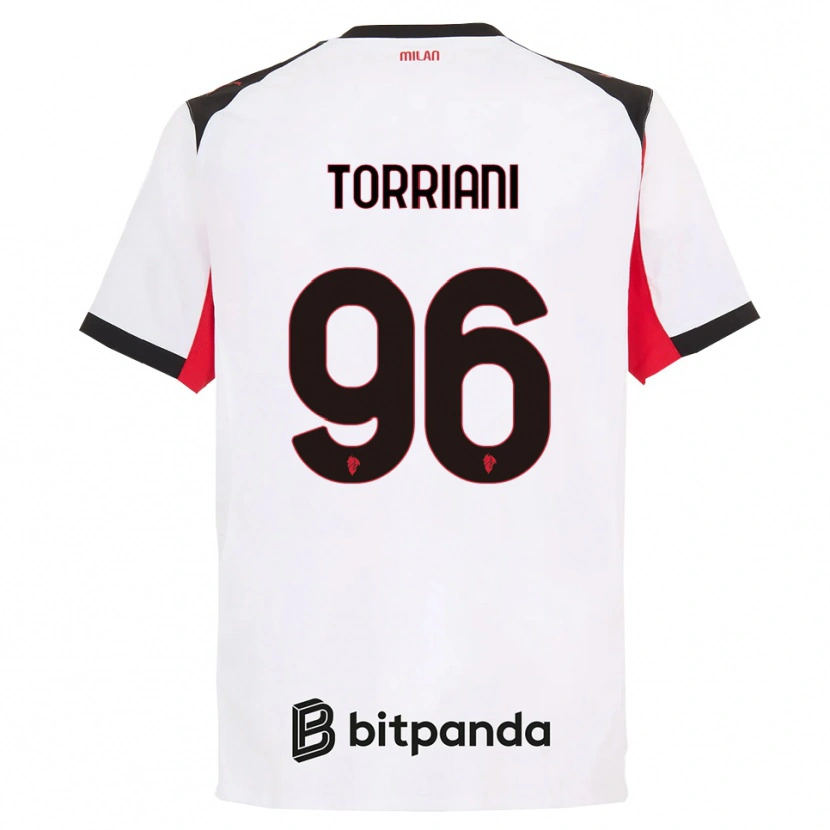 Danxen Niño Camiseta Lorenzo Torriani #96 Blanco Negro 2ª Equipación 2025/26 La Camisa México