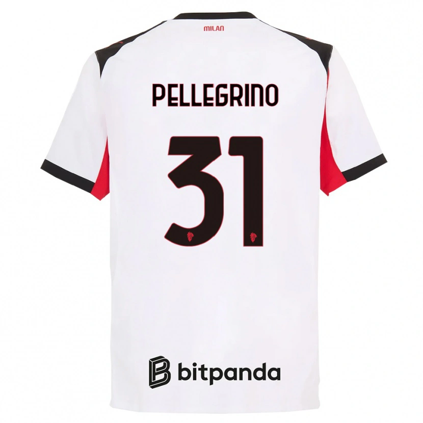 Danxen Niño Camiseta Marco Pellegrino #31 Blanco Negro 2ª Equipación 2025/26 La Camisa México