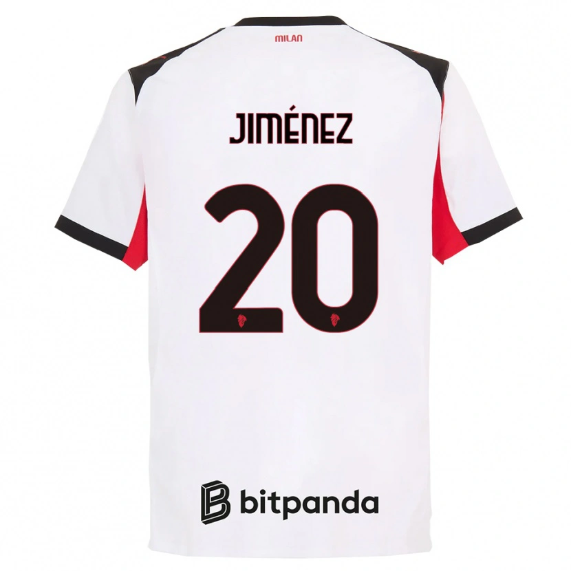 Danxen Niño Camiseta Álex Jiménez #20 Blanco Negro 2ª Equipación 2025/26 La Camisa México