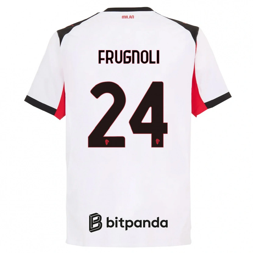 Danxen Niño Camiseta Leonardo Frugnoli #24 Blanco Negro 2ª Equipación 2025/26 La Camisa México