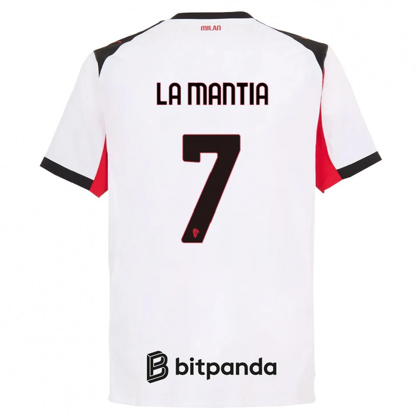 Danxen Niño Camiseta Simon La Mantia #7 Blanco Negro 2ª Equipación 2025/26 La Camisa México