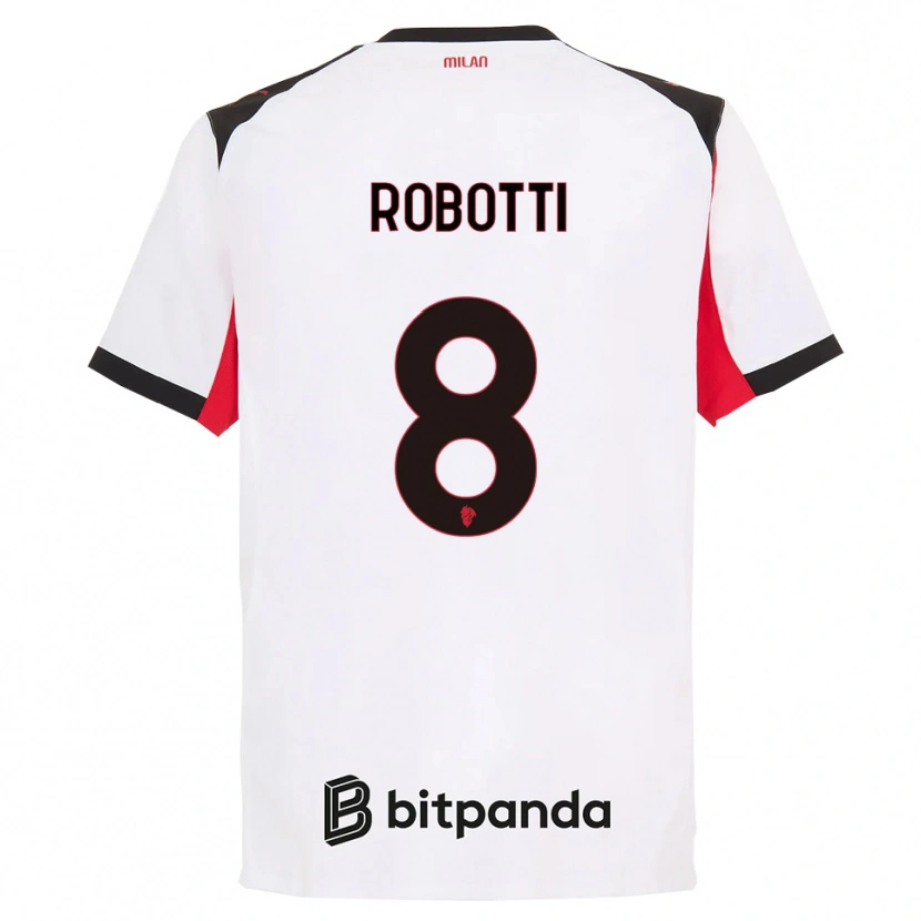 Danxen Niño Camiseta Giovanni Robotti #8 Blanco Negro 2ª Equipación 2025/26 La Camisa México