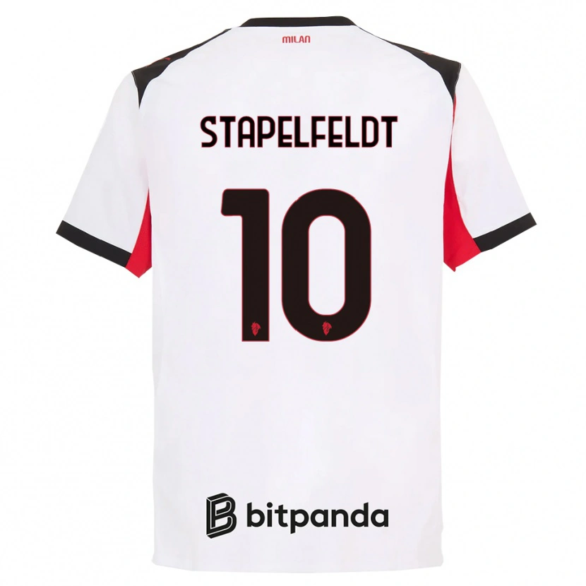 Danxen Niño Camiseta Nina Stapelfeldt #10 Blanco Negro 2ª Equipación 2025/26 La Camisa México
