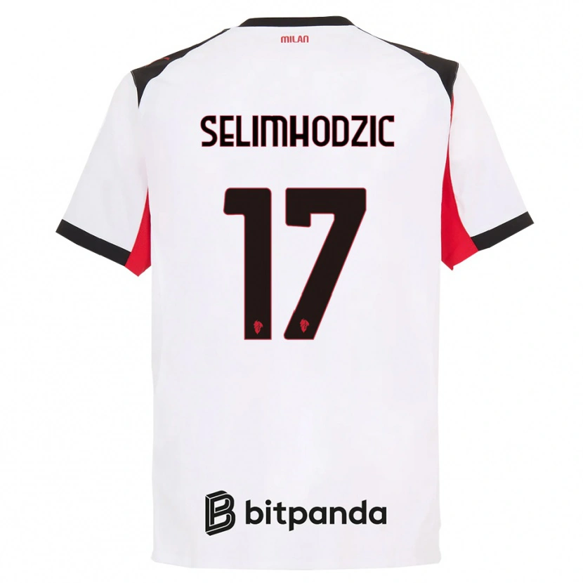 Danxen Niño Camiseta Noa Selimhodzic #17 Blanco Negro 2ª Equipación 2025/26 La Camisa México