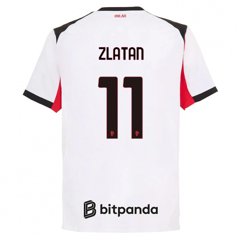 Danxen Niño Camiseta Zlatan Ibrahimovic #11 Blanco Negro 2ª Equipación 2025/26 La Camisa México