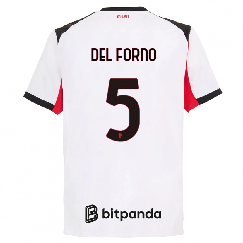 Danxen Niño Camiseta Luca Del Forno #5 Blanco Negro 2ª Equipación 2025/26 La Camisa México