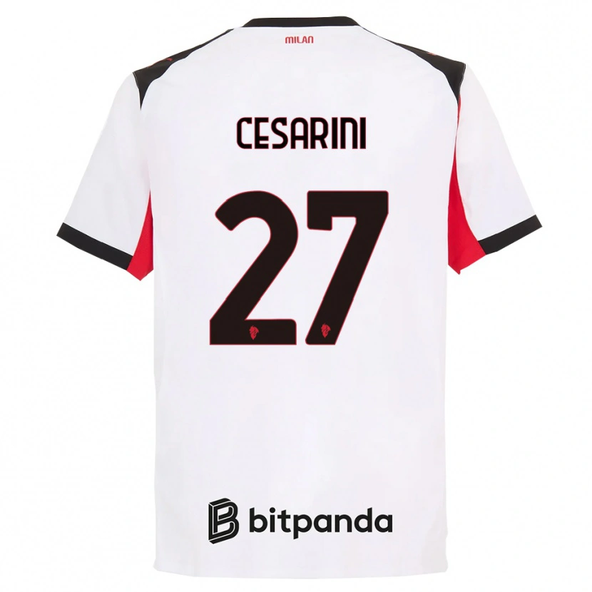 Danxen Niño Camiseta Erin Maria Patrizia Cesarini #27 Blanco Negro 2ª Equipación 2025/26 La Camisa México
