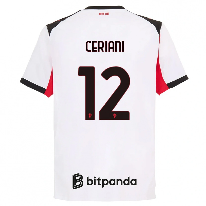 Danxen Niño Camiseta Gabriele Ceriani #12 Blanco Negro 2ª Equipación 2025/26 La Camisa México