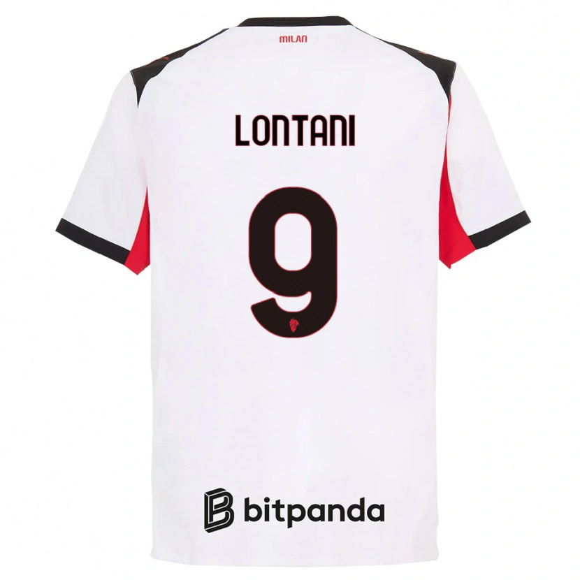 Danxen Niño Camiseta Simone Lontani #9 Blanco Negro 2ª Equipación 2025/26 La Camisa México