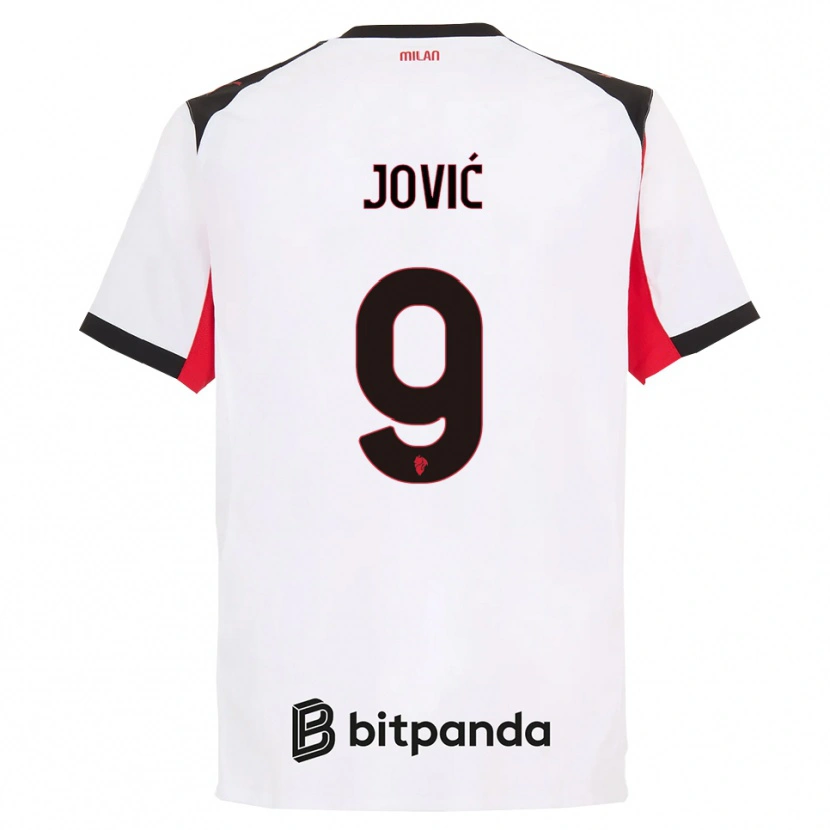 Danxen Niño Camiseta Luka Jovic #9 Blanco Negro 2ª Equipación 2025/26 La Camisa México