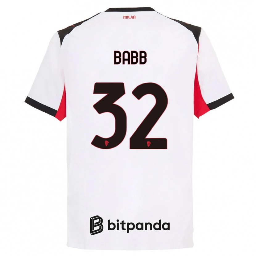 Danxen Niño Camiseta Selena Delia Babb #32 Blanco Negro 2ª Equipación 2025/26 La Camisa México