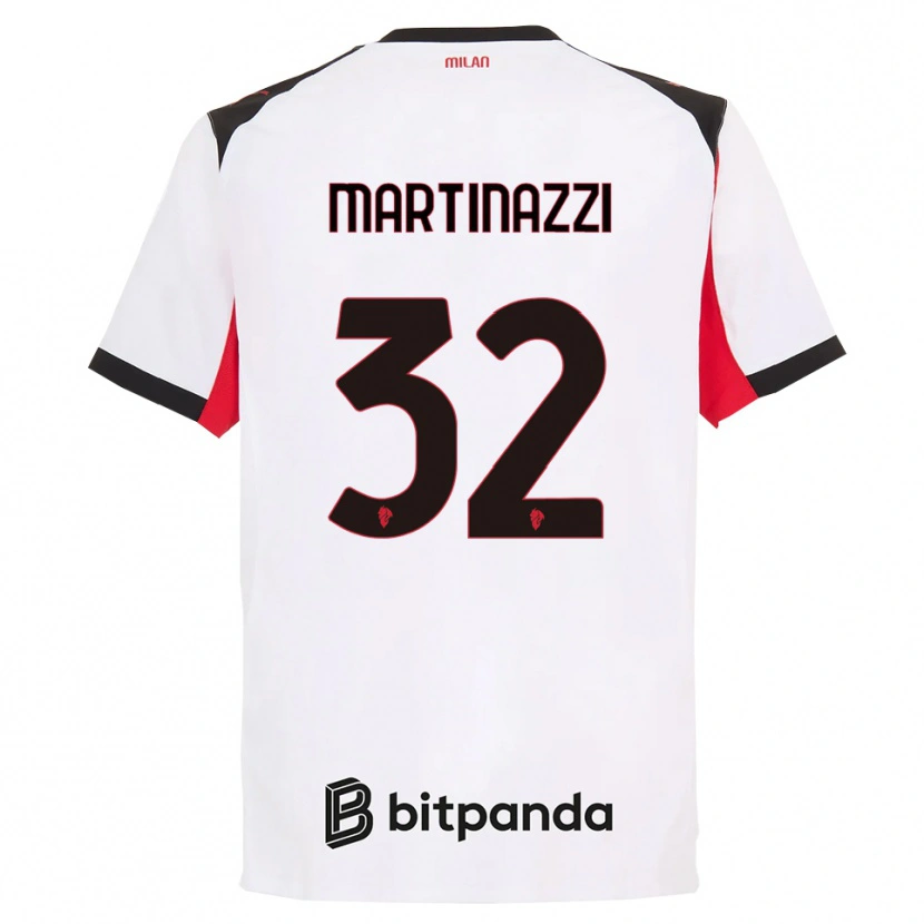Danxen Niño Camiseta Luca Martinazzi #32 Blanco Negro 2ª Equipación 2025/26 La Camisa México
