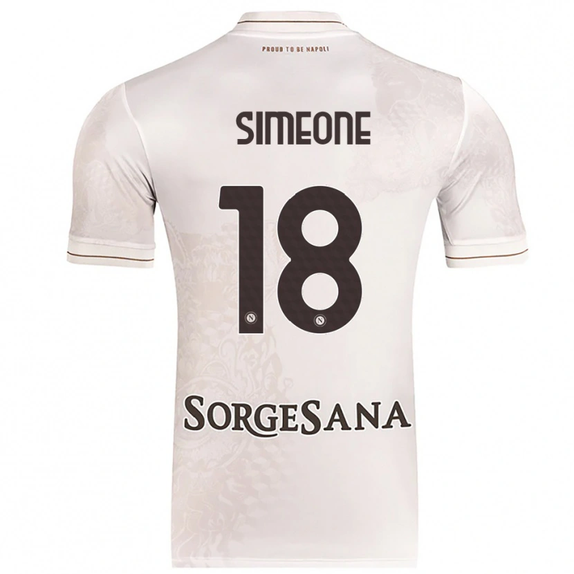 Danxen Niño Camiseta Giovanni Simeone #18 Champán Marrón 2ª Equipación 2025/26 La Camisa México