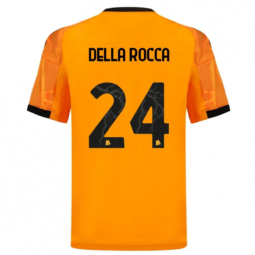 Danxen Niño Camiseta Mattia Della Rocca #24 Naranja Negro 2ª Equipación 2025/26 La Camisa México