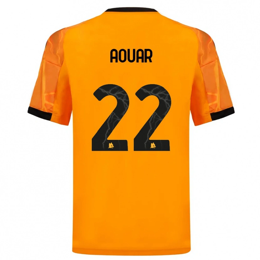 Danxen Niño Camiseta Houssem Aouar #22 Naranja Negro 2ª Equipación 2025/26 La Camisa México