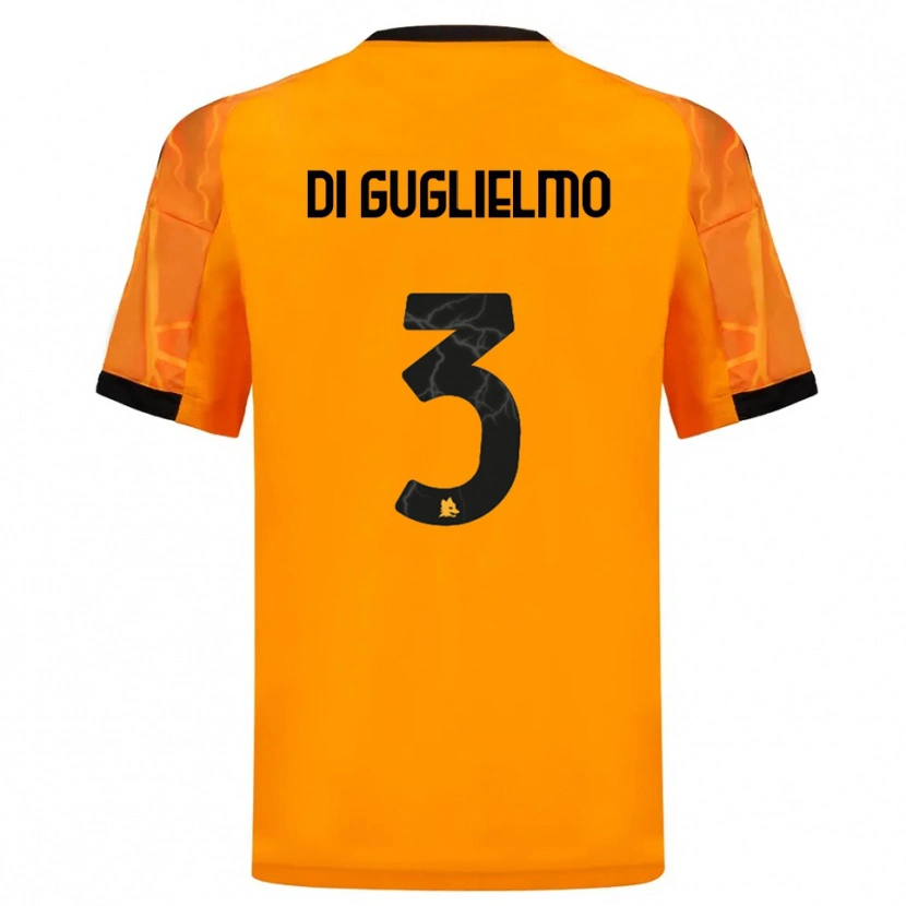 Danxen Niño Camiseta Lucia Di Guglielmo #3 Naranja Negro 2ª Equipación 2025/26 La Camisa México