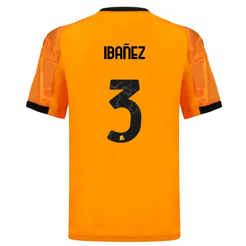 Danxen Niño Camiseta Roger Ibanez #3 Naranja Negro 2ª Equipación 2025/26 La Camisa México