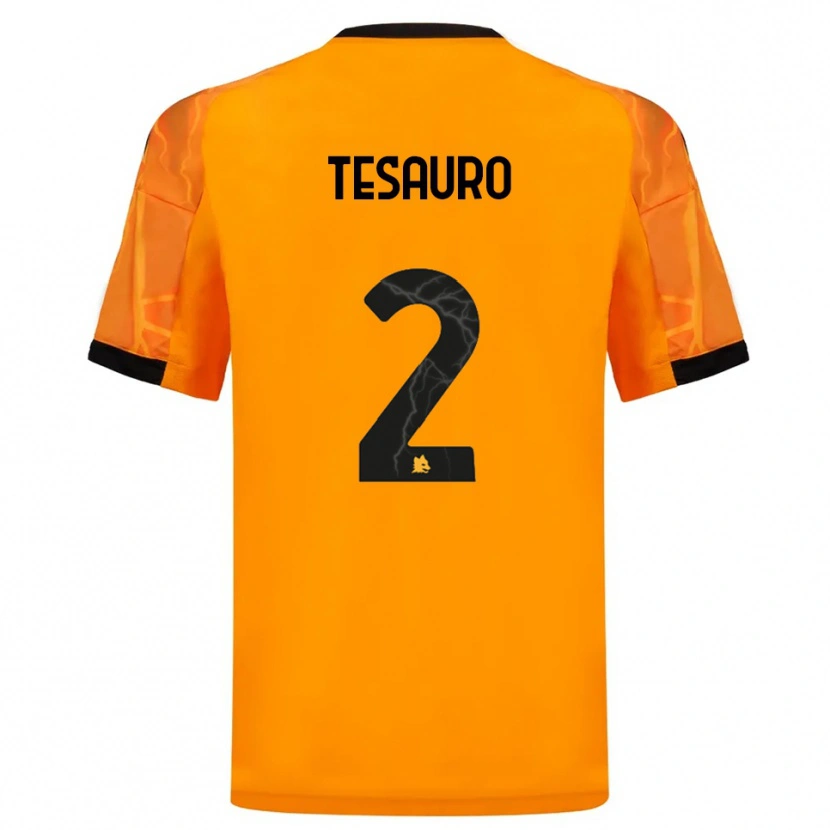 Danxen Niño Camiseta Emanuele Tesauro #2 Naranja Negro 2ª Equipación 2025/26 La Camisa México