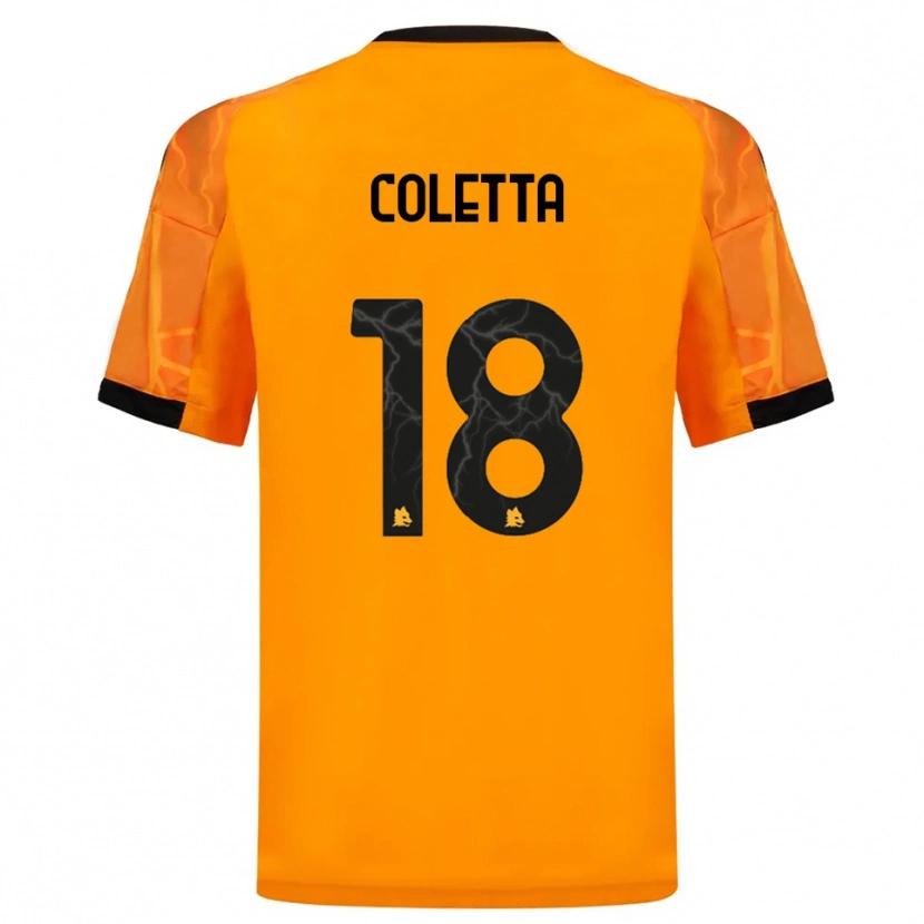 Danxen Niño Camiseta Federico Coletta #18 Naranja Negro 2ª Equipación 2025/26 La Camisa México