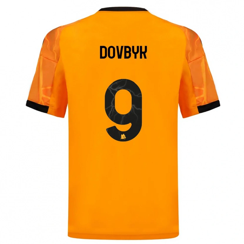 Danxen Niño Camiseta Artem Dovbyk #9 Naranja Negro 2ª Equipación 2025/26 La Camisa México