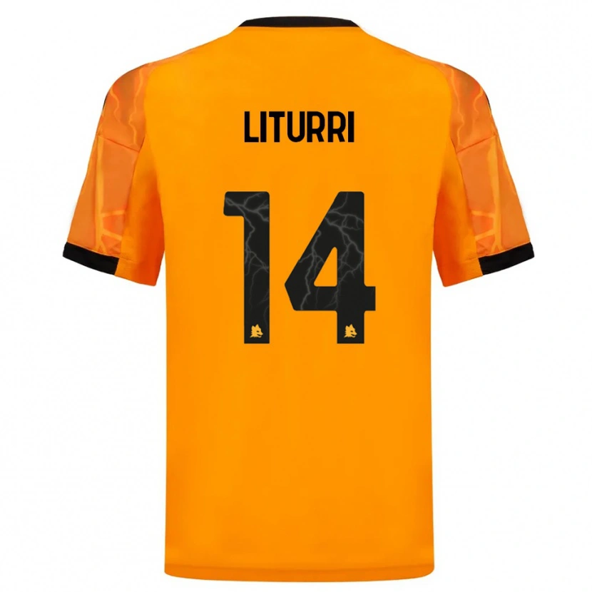 Danxen Niño Camiseta Nicola Liturri #14 Naranja Negro 2ª Equipación 2025/26 La Camisa México