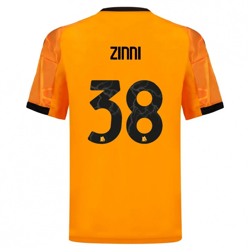 Danxen Niño Camiseta Raul Zinni #38 Naranja Negro 2ª Equipación 2025/26 La Camisa México