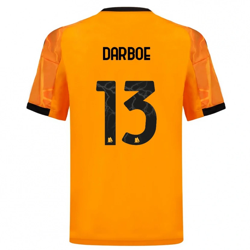 Danxen Niño Camiseta Balagie Darboe #13 Naranja Negro 2ª Equipación 2025/26 La Camisa México